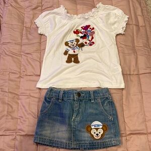 girls toddler Duffy t-shirt and skirt set